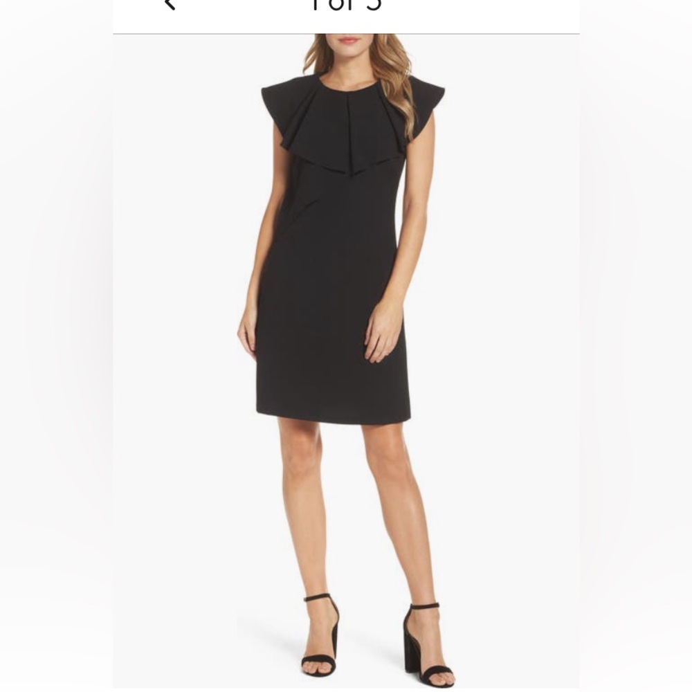 Eliza J Black Ruffle Sheath Dress